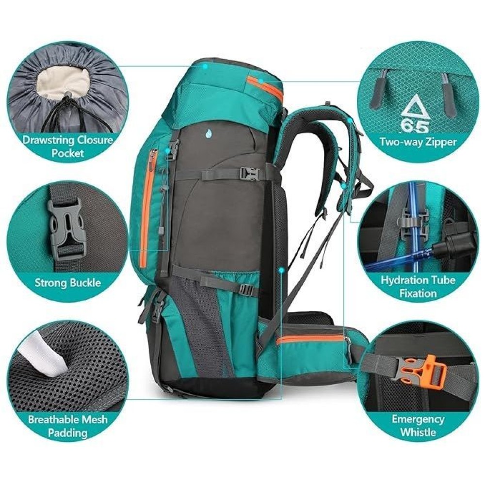 Σακίδιο πλάτης ορειβατικό - H2401 - 60L - 251593 - Light Blue