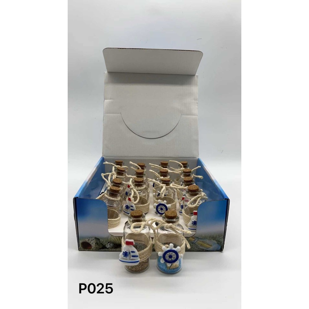 Διακοσμητικό Souvenir - Μπουκαλάκι με κοχύλια - 16pcs - 251728