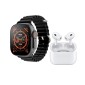 Σετ Smartwatch με 7 λουράκια και ασύρματα ακουστικά Bluetooth - GUS-00 - 260172 - Black