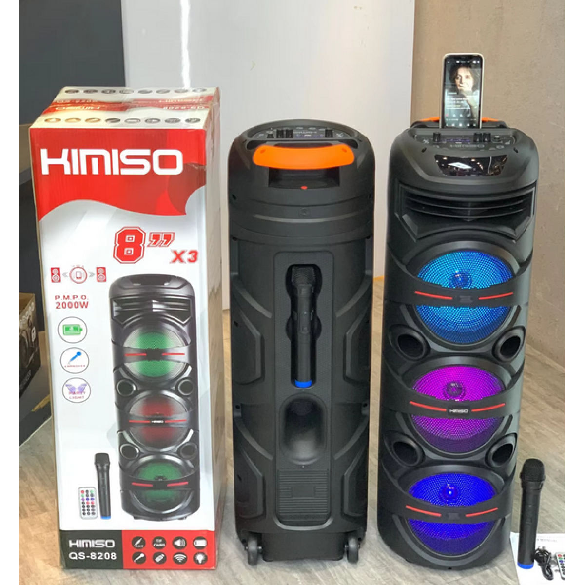 Φορητό ηχείο subwoofer με μικρόφωνο Karaoke - QS-8208 - KMS - 260714