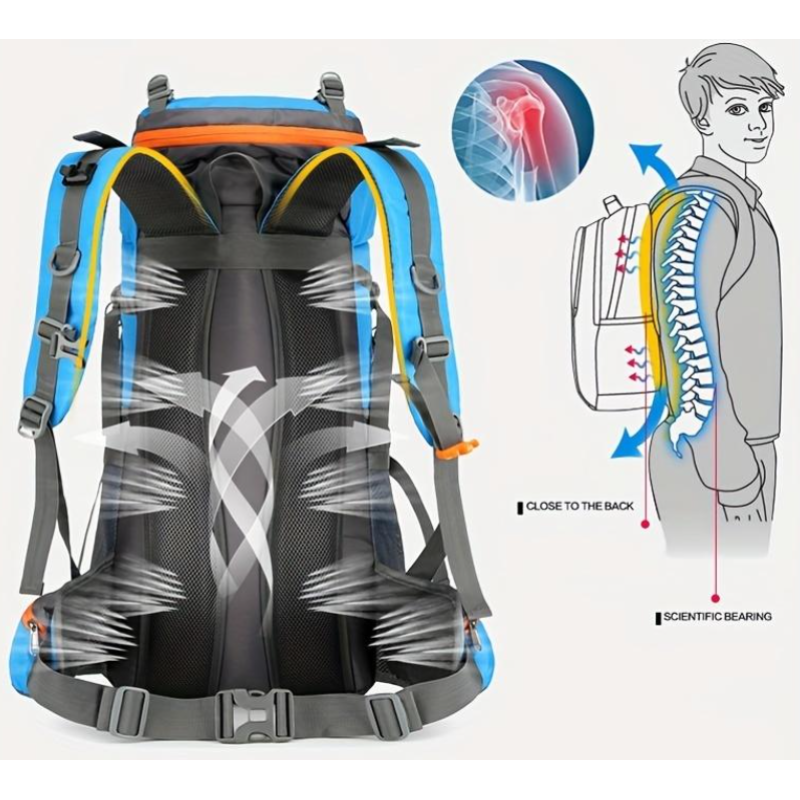 Σακίδιο πλάτης ορειβατικό - H2207 - 65L+5L - 261586 - Black