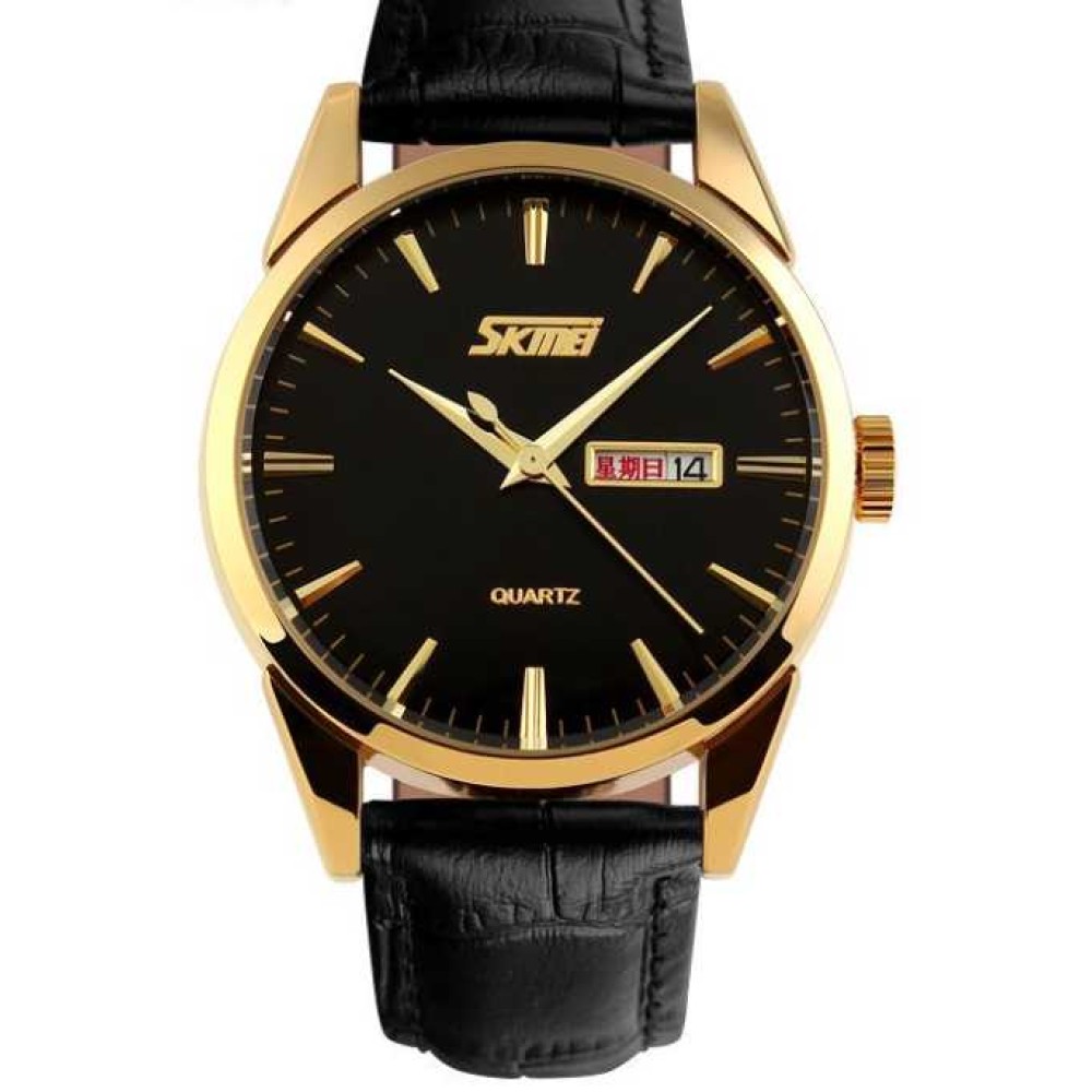 Αναλογικό ρολόι χειρός - Skmei - 9073 - Black/Gold