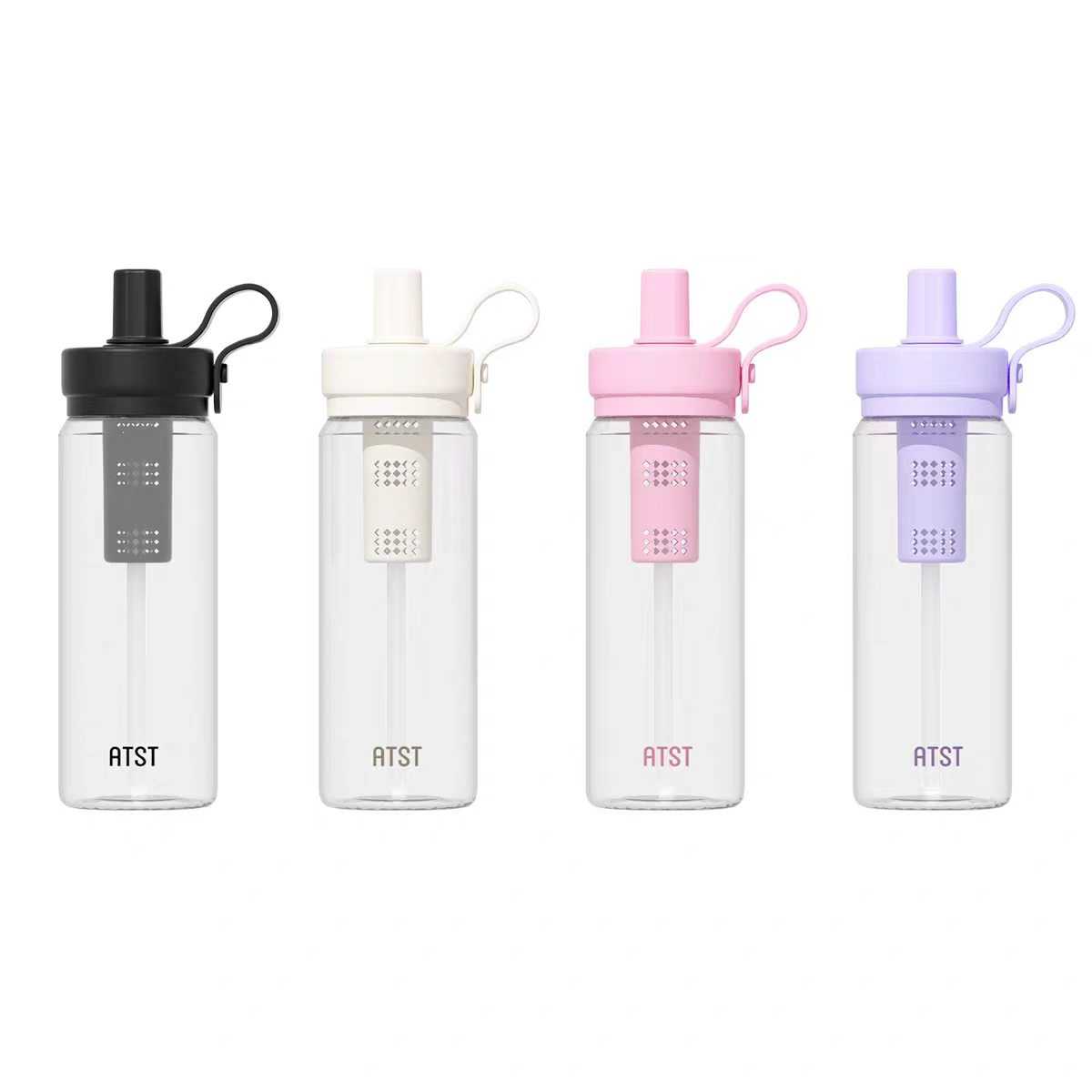 Φορητό παγούρι πλαστικό με καλαμάκι - 750ml - 413234 - Pink