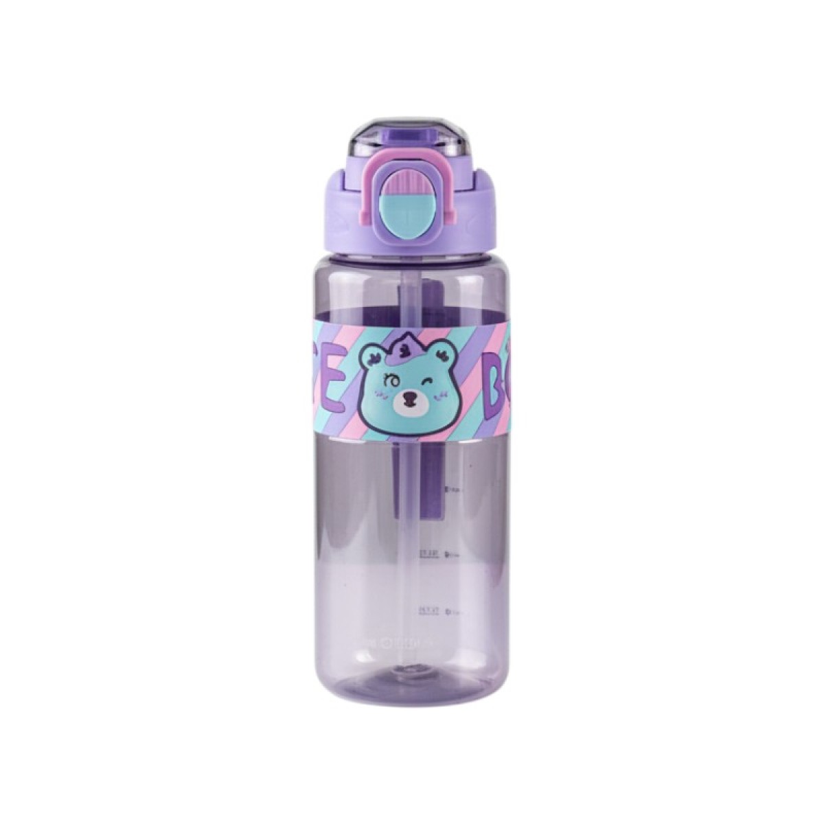 Παιδικό παγούρι πλαστικό με καλαμάκι - 750ml - 413258 - Purple