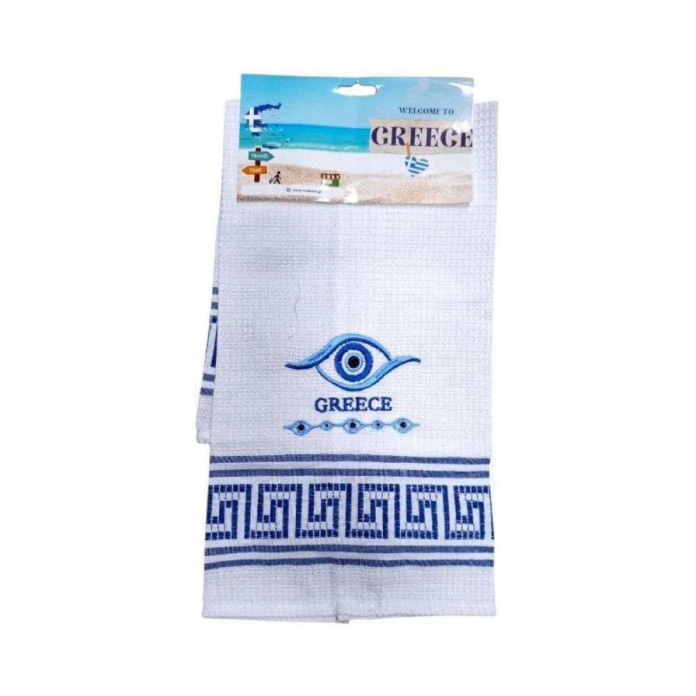 Πετσέτα ποτηρόπανο Souvenir με κέντημα - Σετ 12pcs - Greece - 416068
