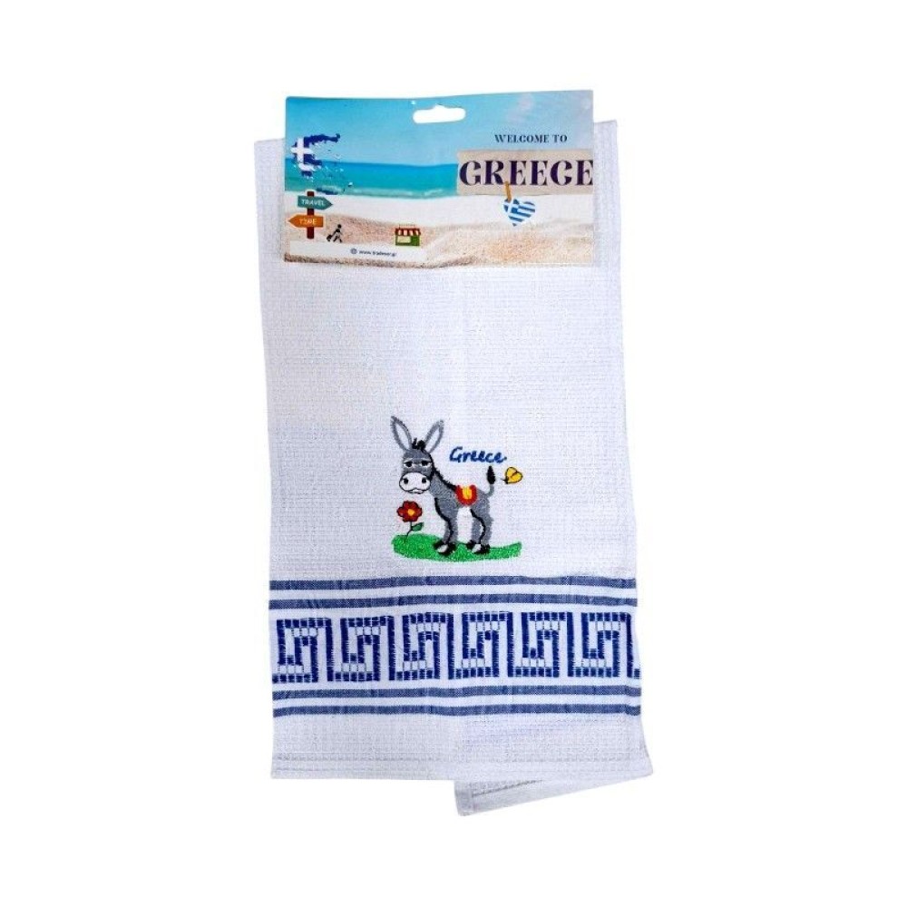 Πετσέτα ποτηρόπανο Souvenir με κέντημα - Σετ 12pcs - Greece - 416273