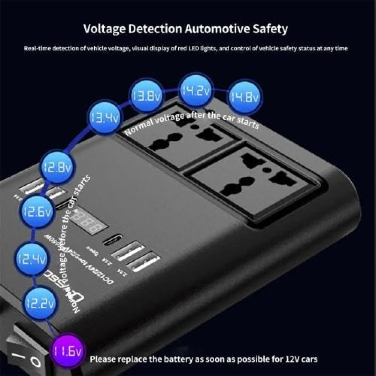 Μετασχηματιστής - Power Inverter αυτοκινήτου - 150W - 12VDC to 220VAC - 4xUSB - CD350562 -  505523