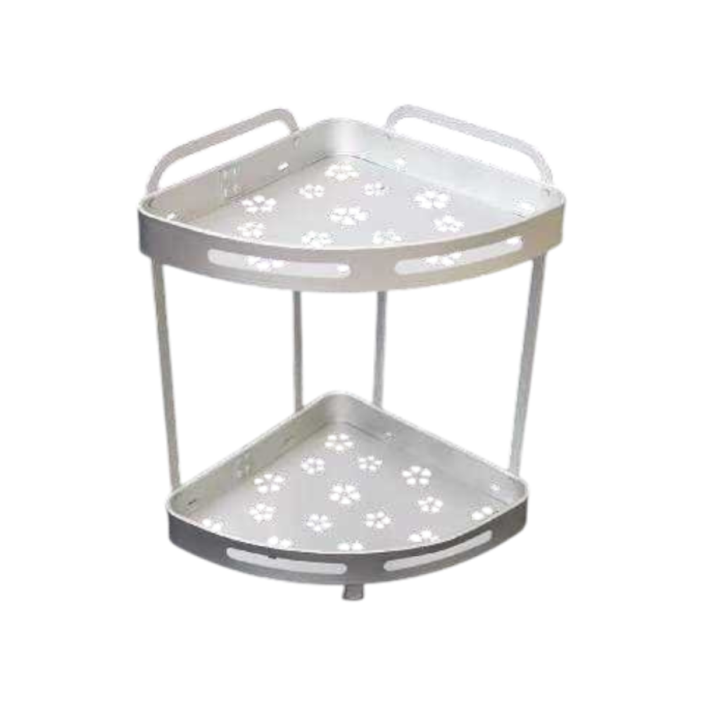 Μεταλλική ραφιέρα μπάνιου διώροφη γωνιακή - CW1001B2-2 - 521478 - Silver