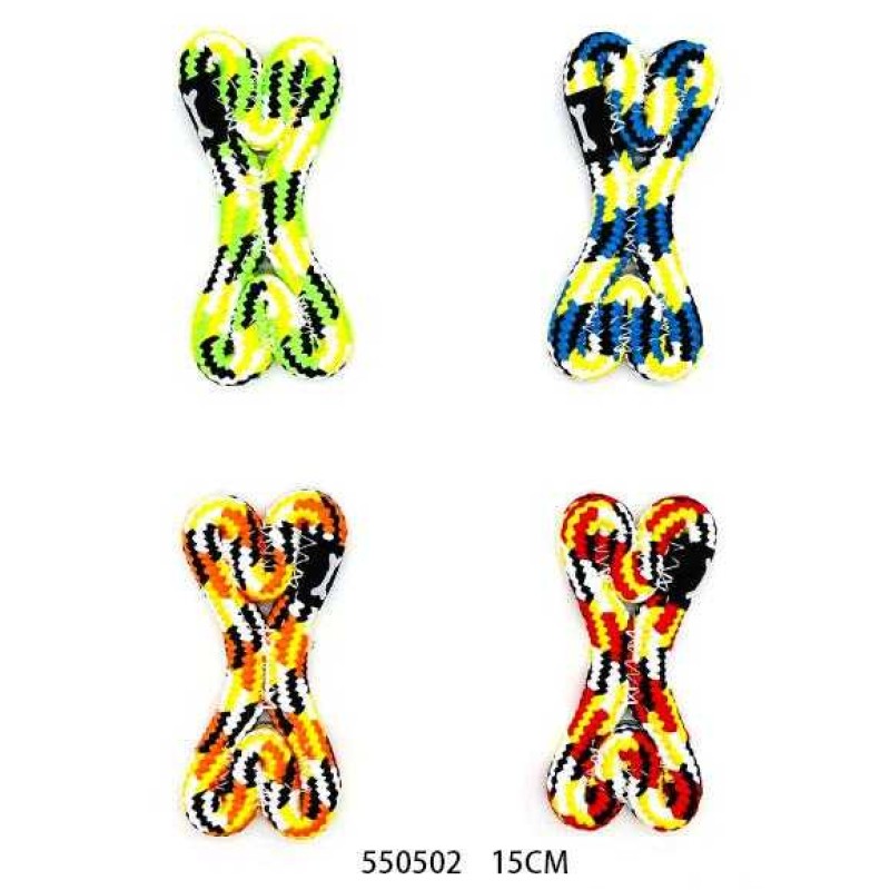 Παιχνίδι σκύλου κόκκαλο από σχοινί - 15cm - 12pcs - 550502