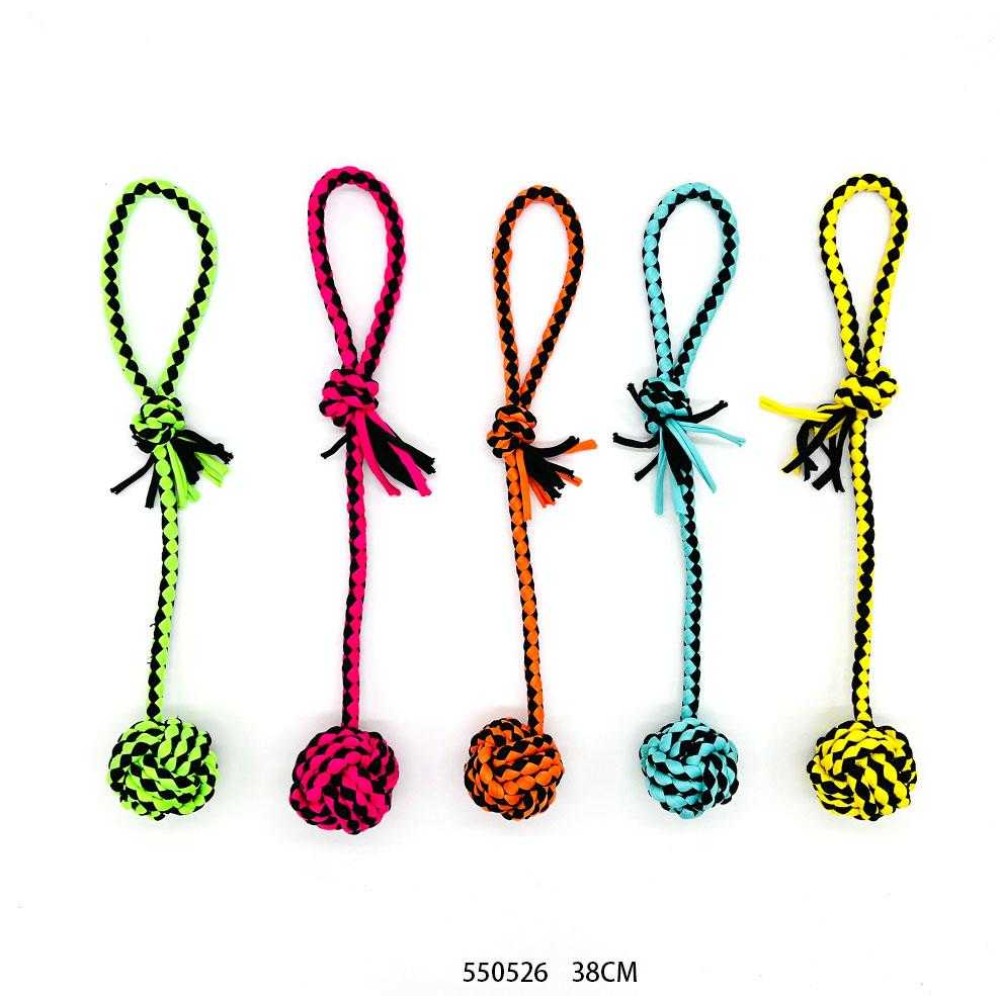Παιχνίδι σκύλου σχοινί με μπάλα - 38cm - 12pcs - 550526