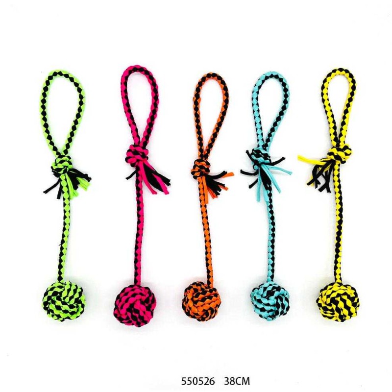 Παιχνίδι σκύλου σχοινί με μπάλα - 38cm - 12pcs - 550526