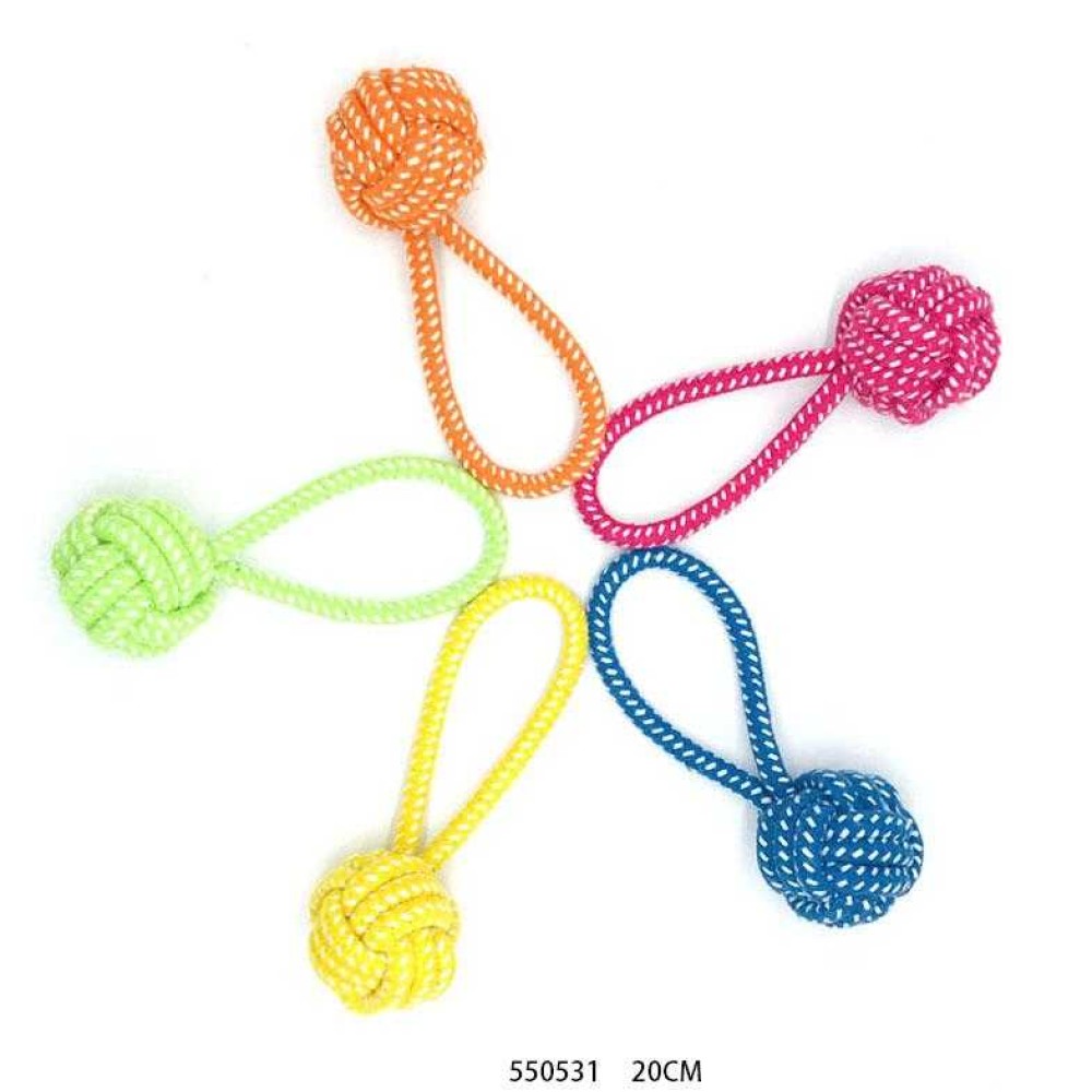 Παιχνίδι σκύλου σχοινί με μπάλα - 20cm - 12pcs - 550531