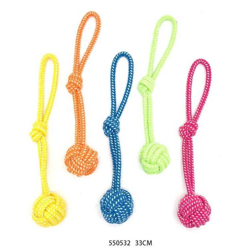 Παιχνίδι σκύλου σχοινί με μπάλες - 33cm - 12pcs - 550532