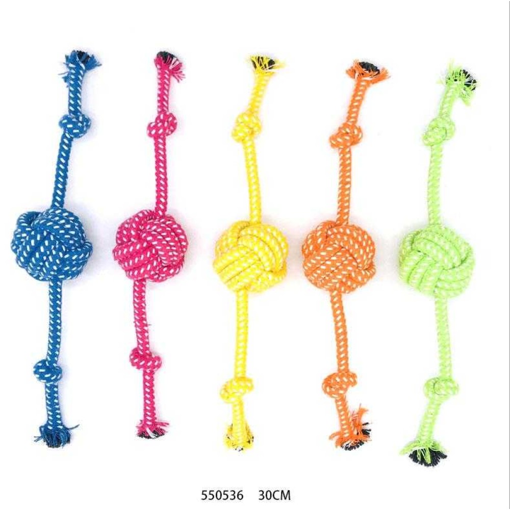 Παιχνίδι σκύλου σχοινί με μπάλα - 30cm - 12pcs - 550536