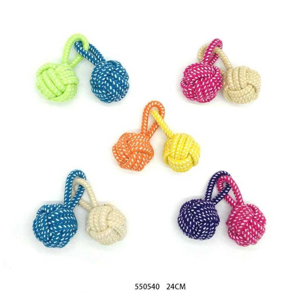 Παιχνίδι σκύλου σχοινί με μπάλες - 24cm - 12pcs - 550540