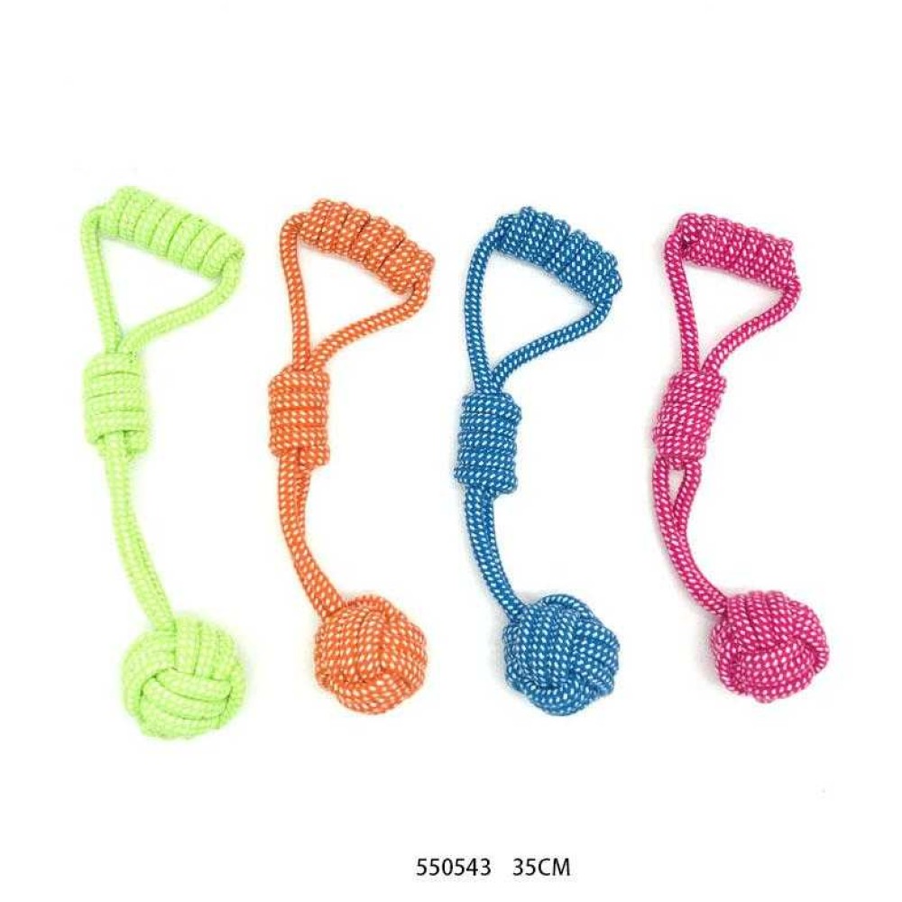 Παιχνίδι σκύλου σχοινί με μπάλα - 35cm - 12pcs - 550543