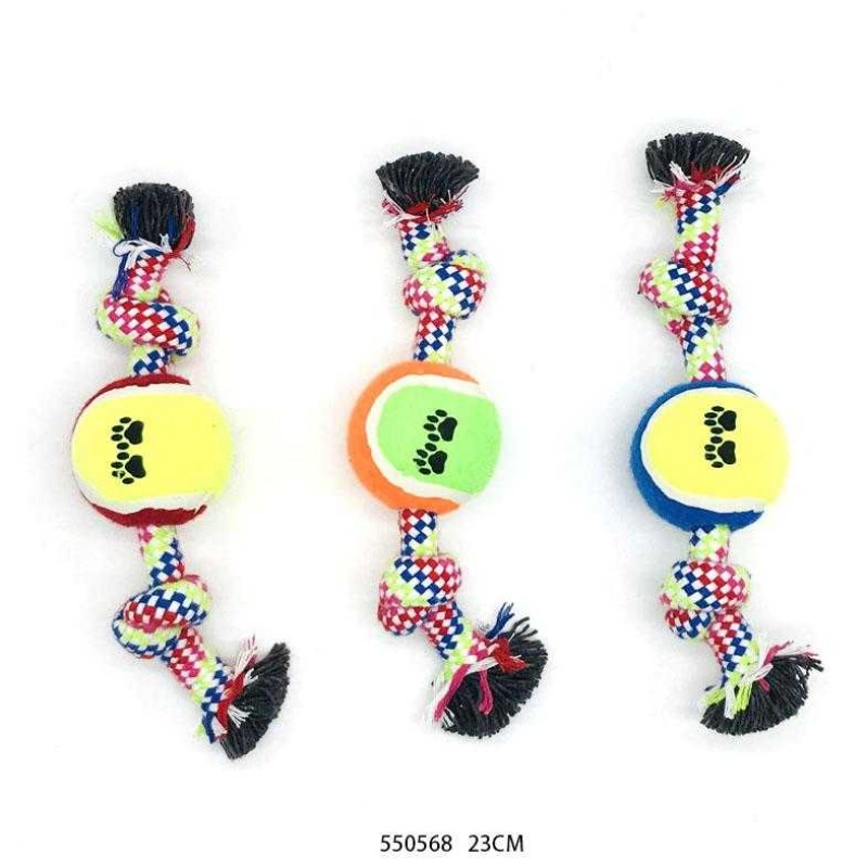 Παιχνίδι σκύλου σχοινί με μπάλα - 23cm - 12pcs - 550568