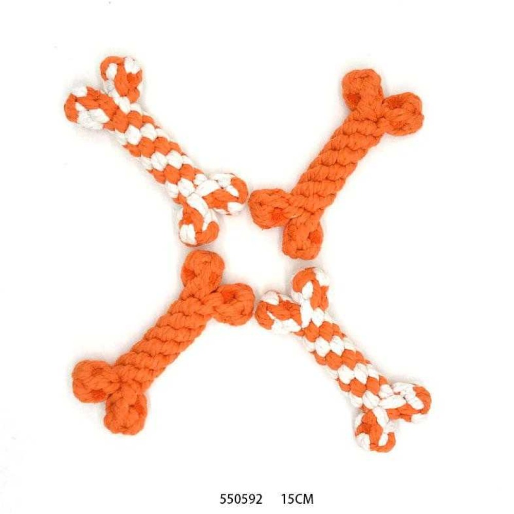 Παιχνίδι σκύλου κόκκαλο από σχοινί - 15cm - 12pcs - 550592