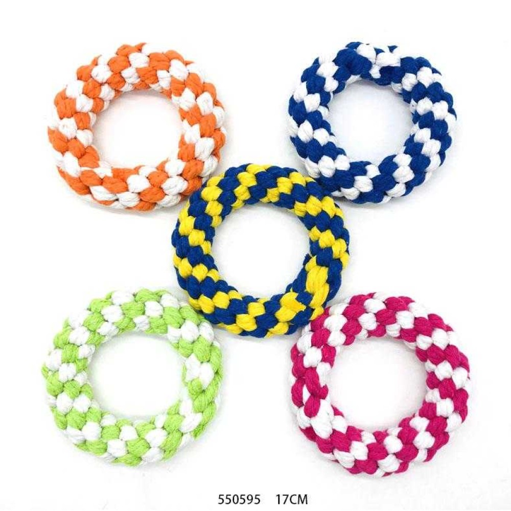 Παιχνίδι σκύλου κρίκος σχοινί - 17cm - 12pcs - 550595