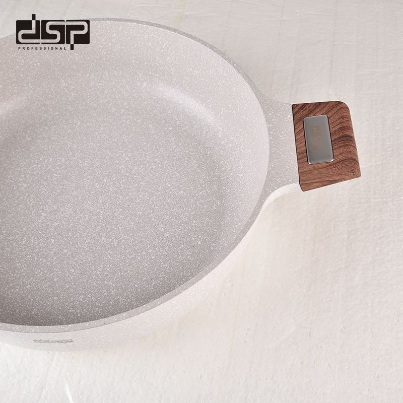 Ρηχή κατσαρόλα αντικολλητική με καπάκι - 5.5L - CA005-BS32-Beige - DSP - 563806