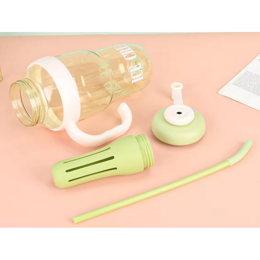 Φορητό παγούρι πλαστικό με καλαμάκι - 1300ml - RTS16 - 590166 - Fuchsia