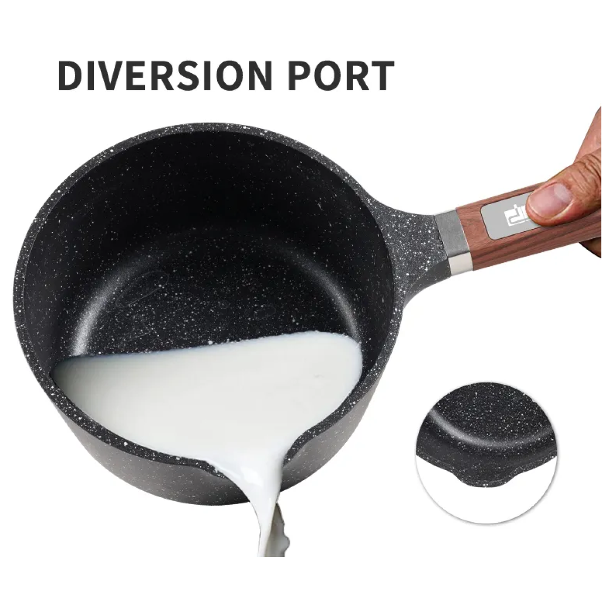 Γαλατιέρα αντικολλητική με καπάκι - 1.45L - CA005-A16-Black - DSP - 612432