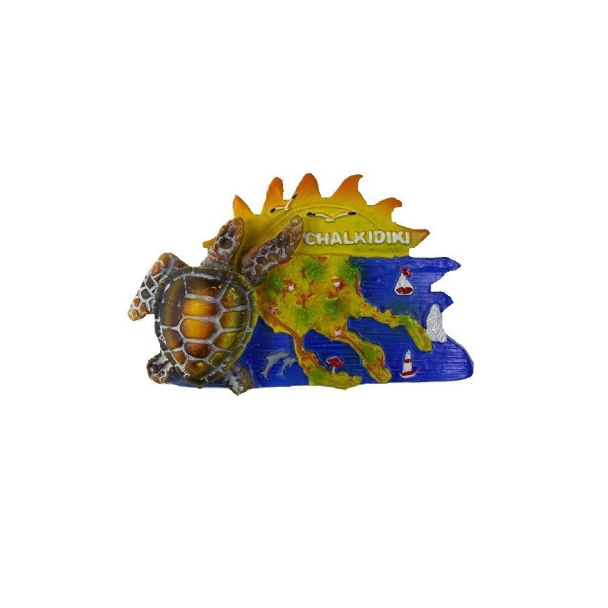 Tουριστικό μαγνητάκι Souvenir - Σετ 12pcs - Resin Magnet - Chalkidiki - 678080