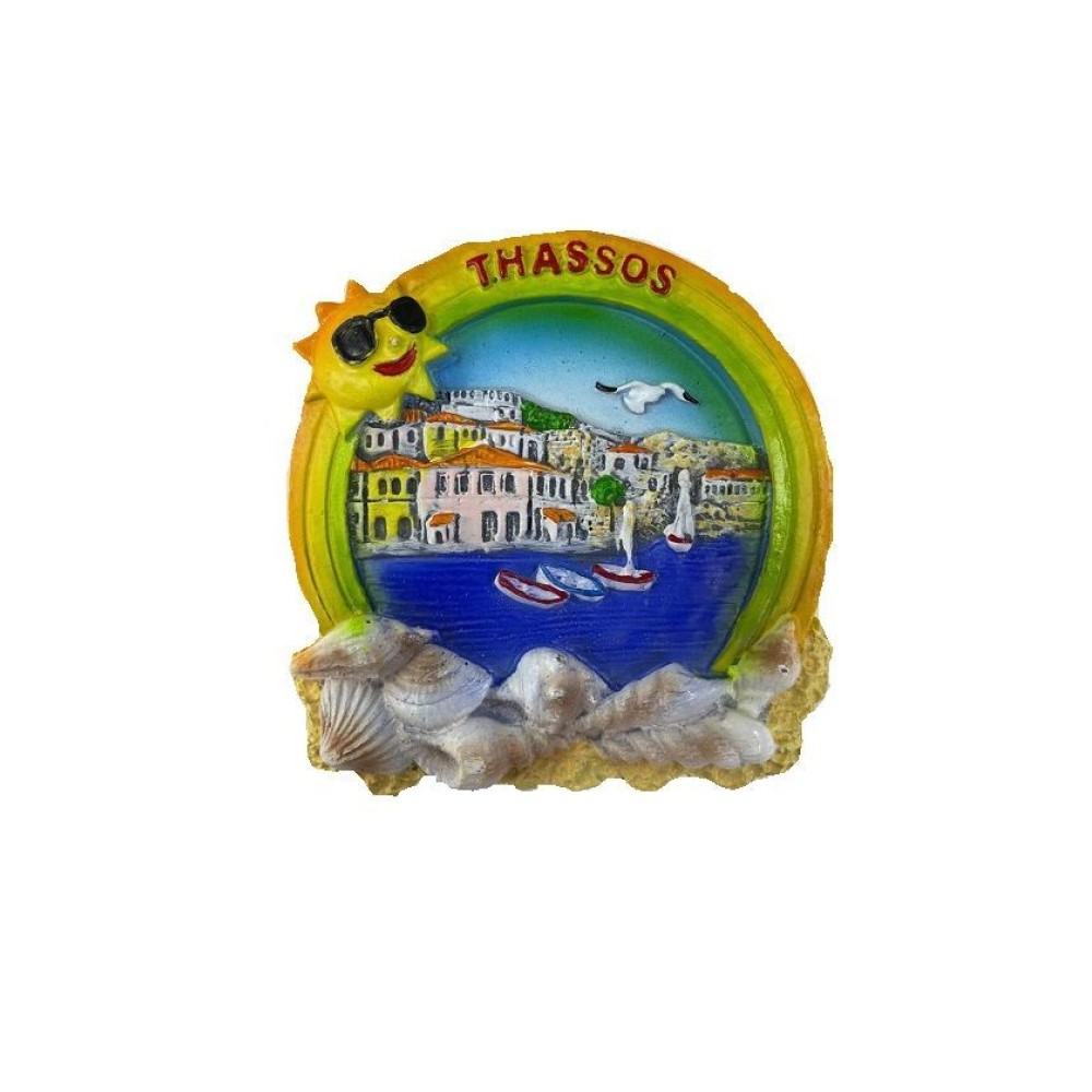 Tουριστικό μαγνητάκι Souvenir - Σετ 12pcs - Resin Magnet - Thassos - 678125