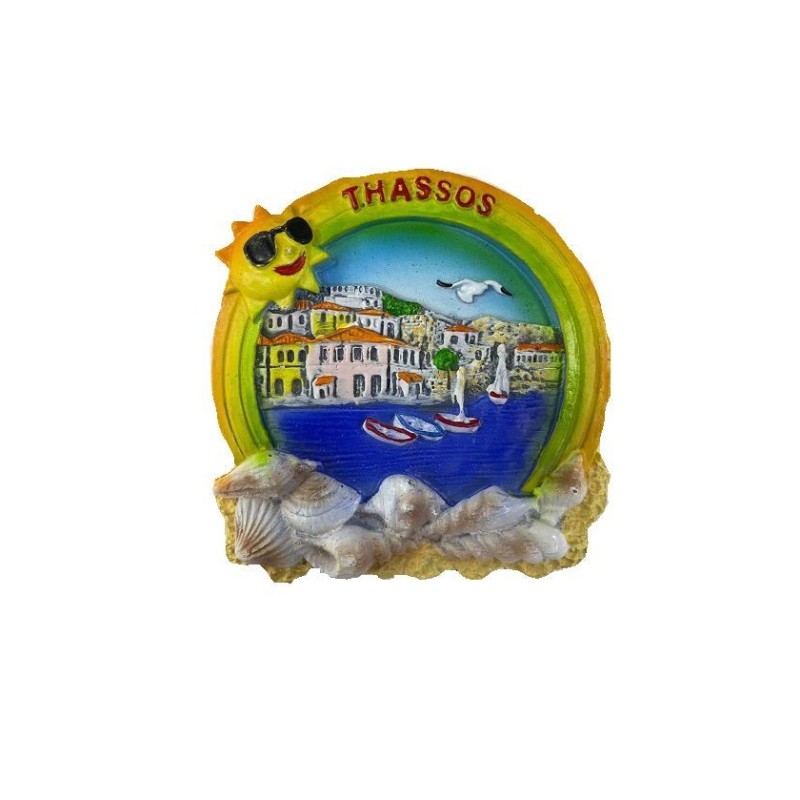 Tουριστικό μαγνητάκι Souvenir - Σετ 12pcs - Resin Magnet - Thassos - 678125