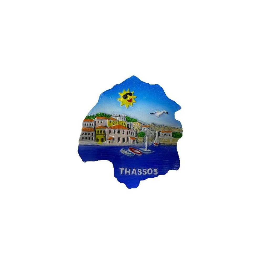 Tουριστικό μαγνητάκι Souvenir - Σετ 12pcs - Resin Magnet - Thassos - 678126
