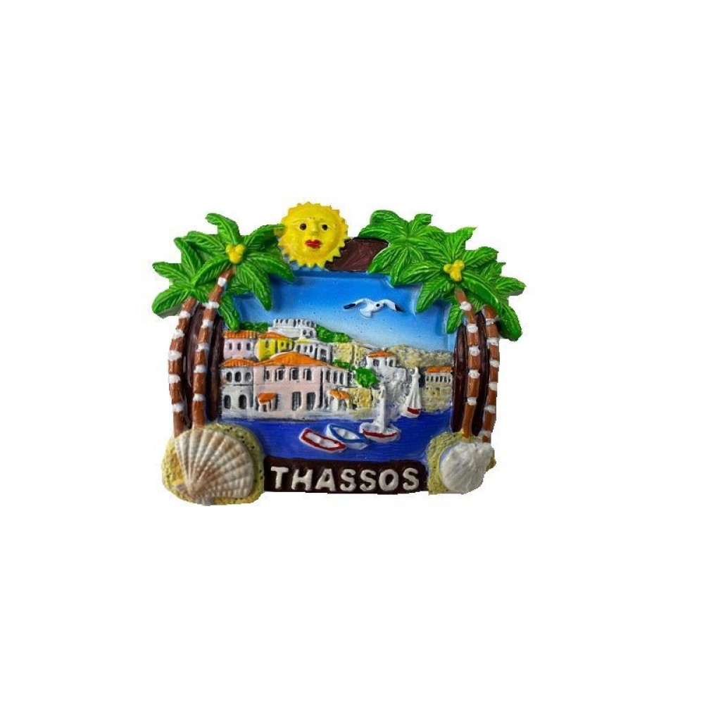 Tουριστικό μαγνητάκι Souvenir - Σετ 12pcs - Resin Magnet - Thassos - 678127