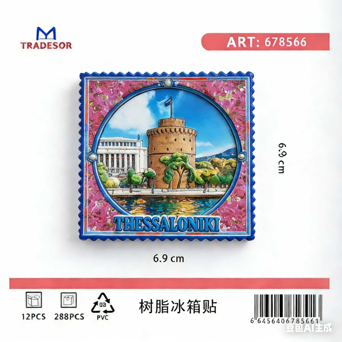 Τουριστικό μαγνητάκι Souvenir - Σετ 12pcs - Thessaloniki - 678566