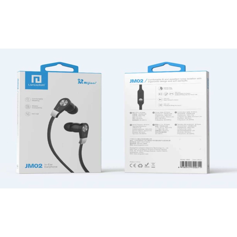 Ενσύρματα ακουστικά - JM-02 - 700611 - Black