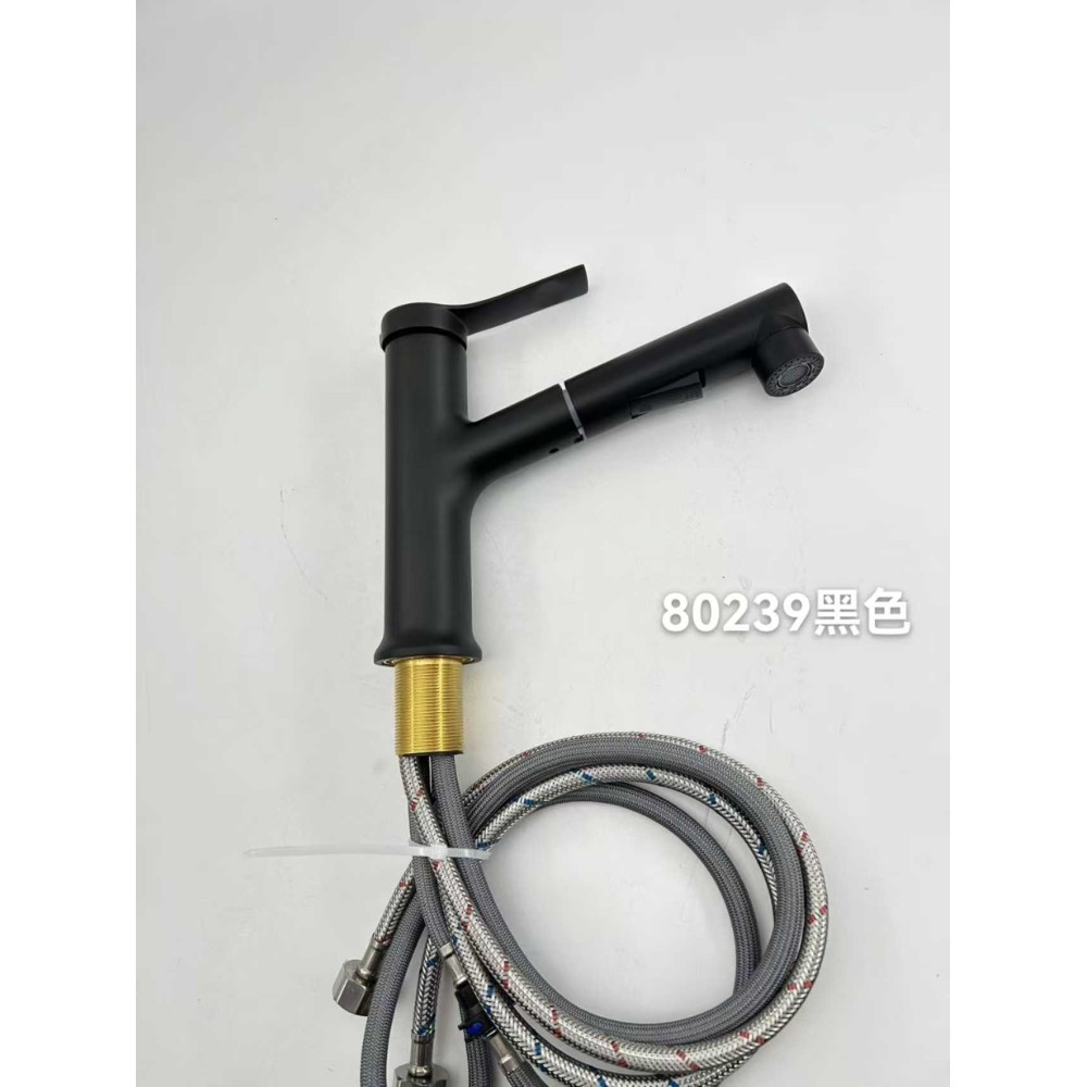 Μπαταρία βρύσης κουζίνας με επεκτεινόμενη κεφαλή - Black - 802394