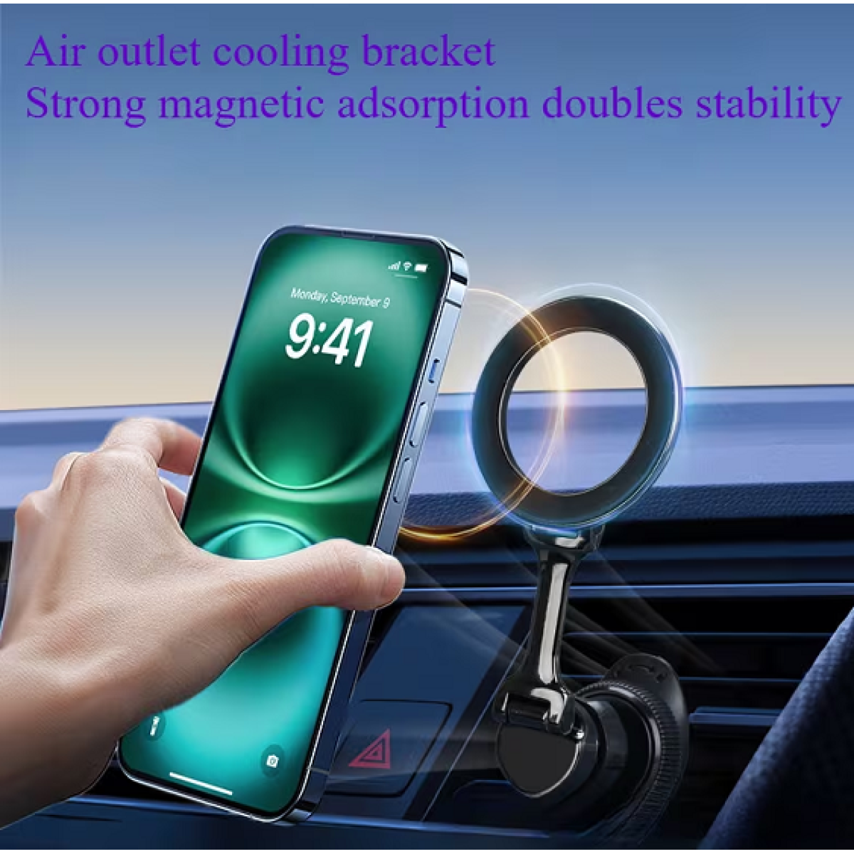 Μαγνητική βάση στήριξης smartphone αυτοκινήτου - G399 - 813461 - Gun Grey
