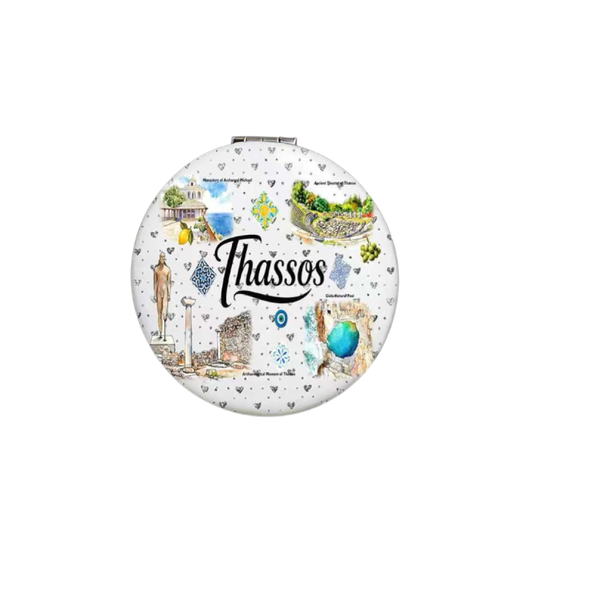 Καθρέπτης τσέπης Souvenir - Σετ 12pcs - Thassos - 7*7*3cm - 871852