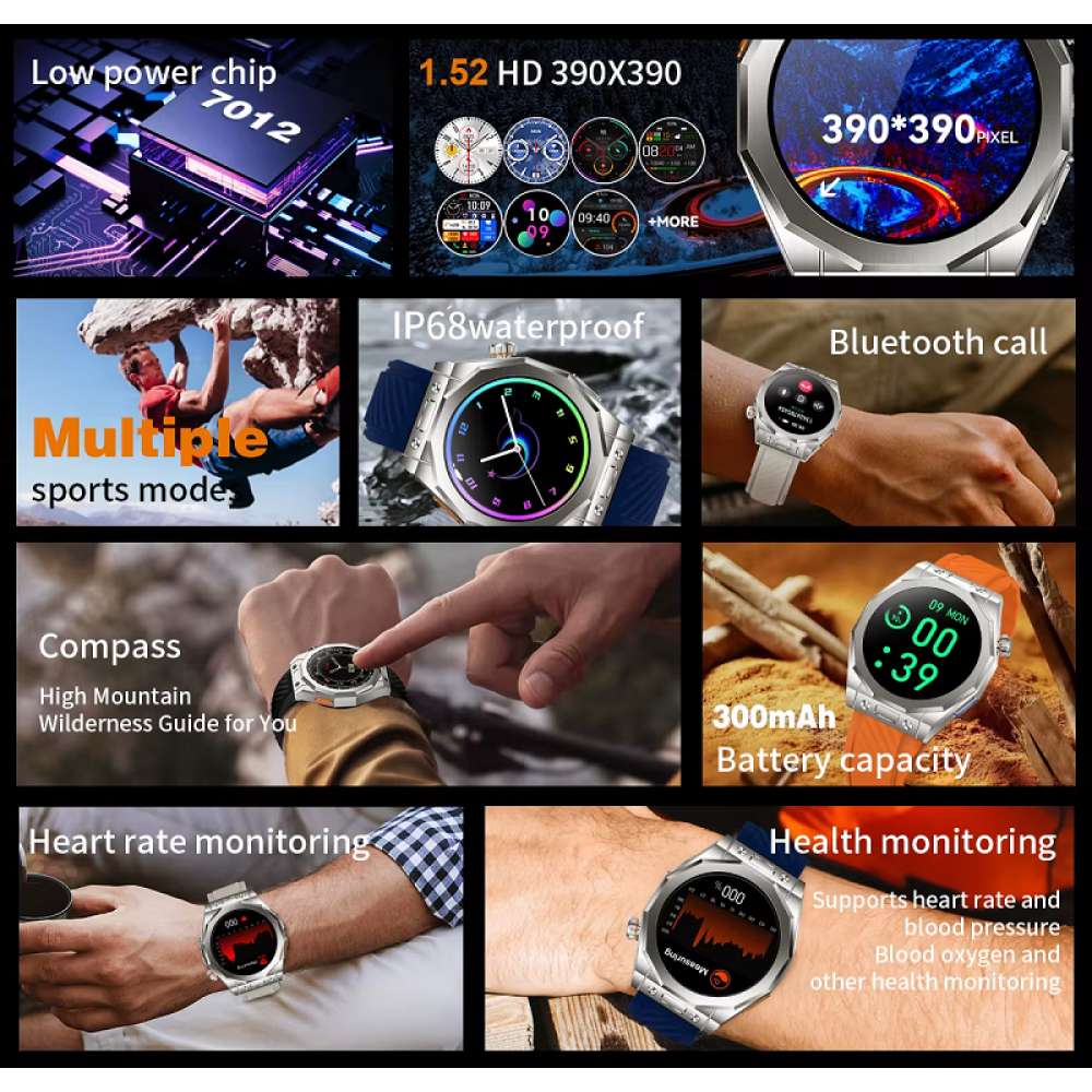 Σετ Smartwatch με 3 λουράκια - Z83 MAX - 880518 - Black