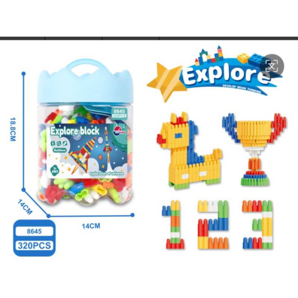 Σετ κατασκευών DIY με τουβλάκια - 320pcs - 8645 - 917515