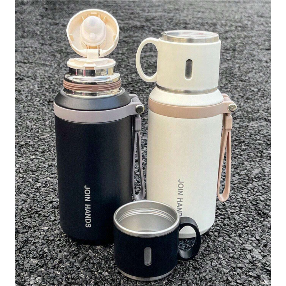 Φορητό παγούρι-θερμός με κούπα - 650ml - 954149 - Purple