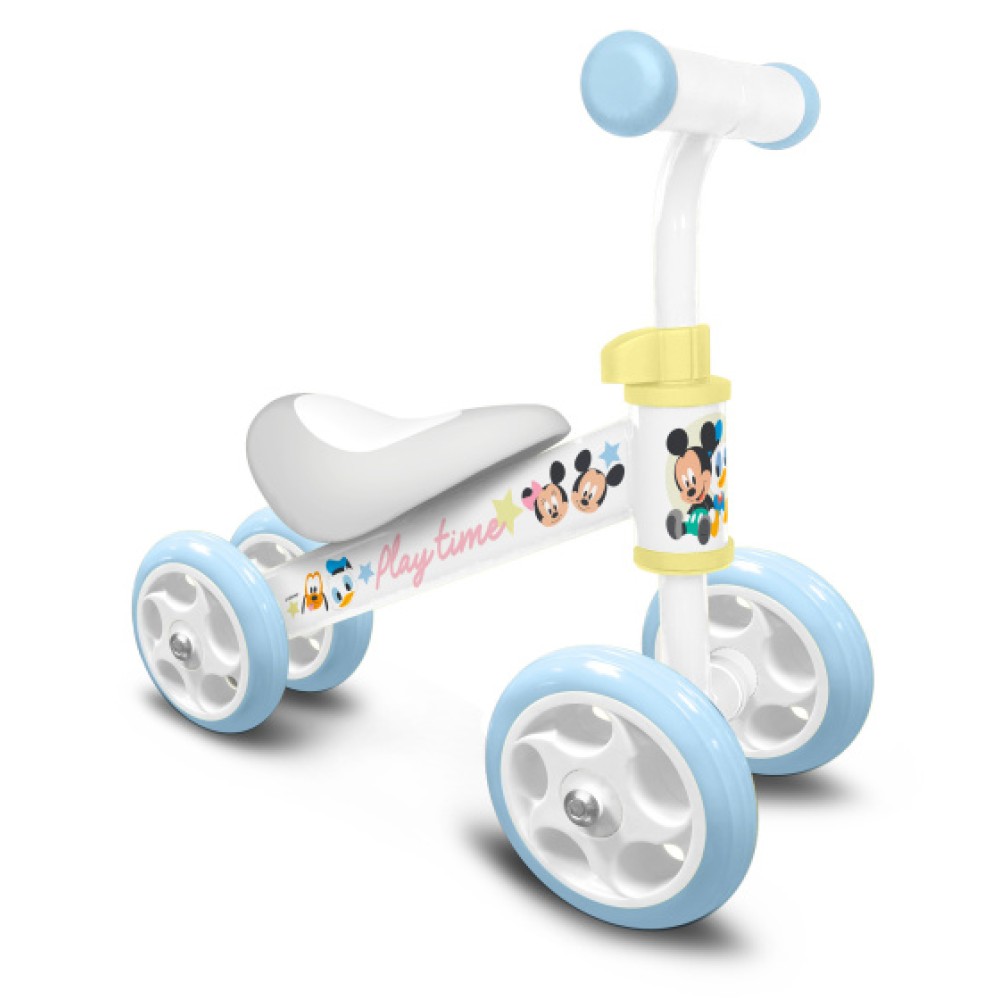 Play Time Mickey Loopfiets met 4 wielen Junior White/Light blue