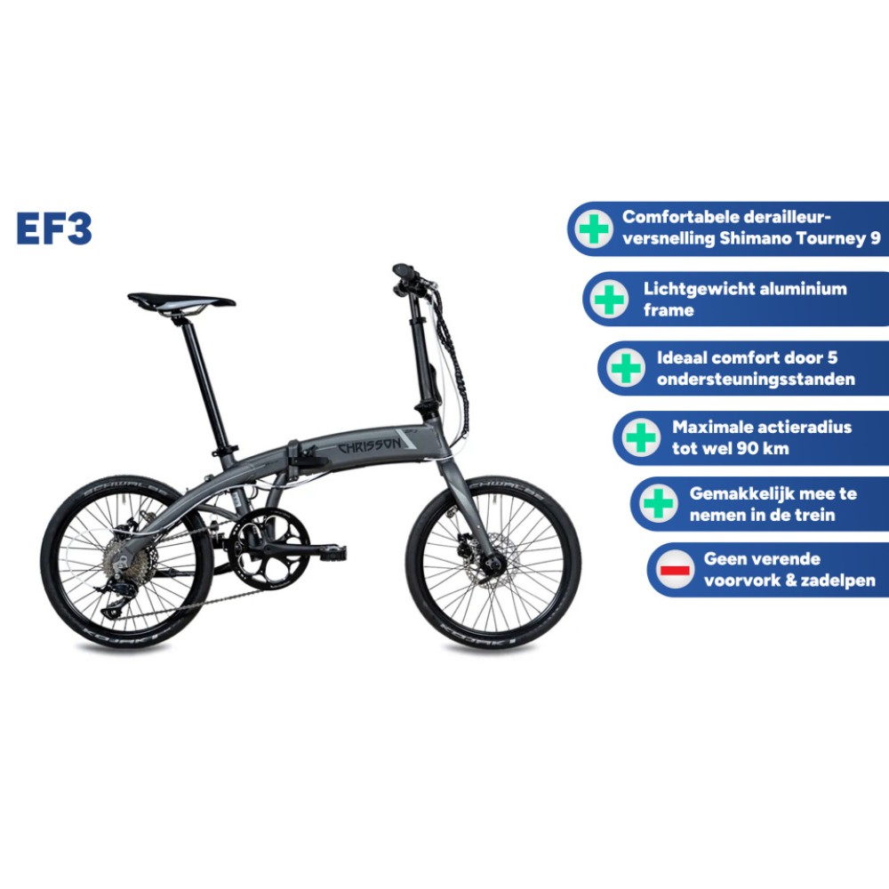EF3 20 Inch 30 cm Unisex 9SP Mechanical disc brake Grey