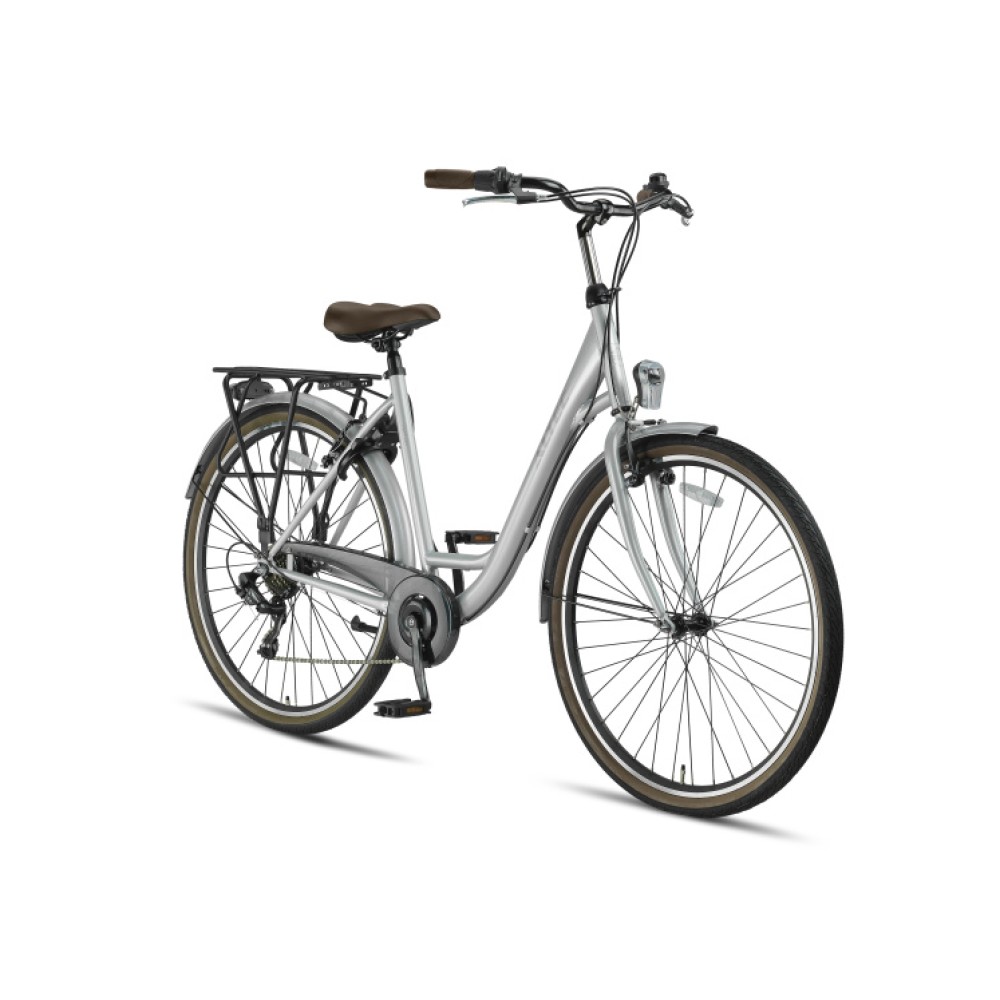 Metro 28 Inch 52 cm Women 7SP Rim Brakes Silver grey