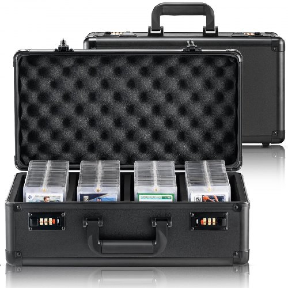 Κουτί αποθήκευσης καρτών VEVOR Graded Card Slots, 4 Slots, Graded Sports Card Holder case with Coded Lock Foam Dividers, for 120 PSA Graded Cards 84 BGS Graded Cards 96 SGC Cards 428 Top Loaders ή 999+ Loose Cards