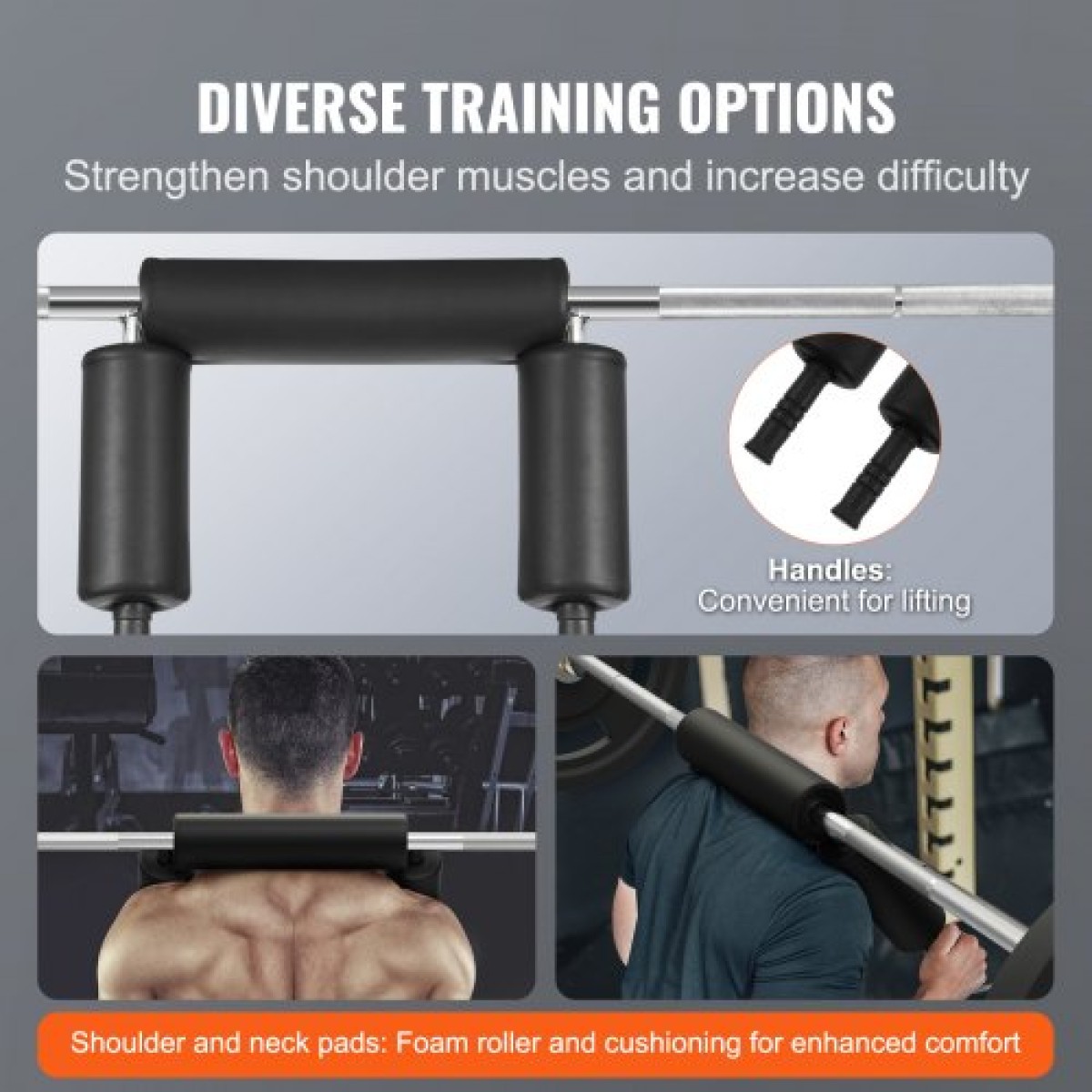 VEVOR Safety Squat Bar, 700 LBS Fitness Squat Bar, Safety Squat Bar Attachment with Shoulder and Arm Pads, 28mm Weight Bar, Ιδανικό για μπροστινά Squat, Lunges, Rehab, Φυσικοθεραπεία