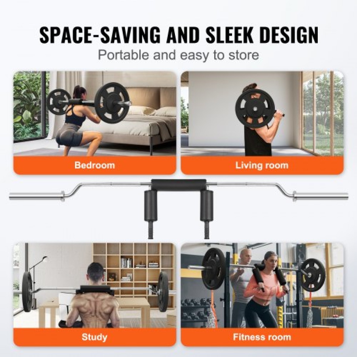 VEVOR Safety Squat Bar, 700 LBS Fitness Squat Bar, Safety Squat Bar Attachment with Shoulder and Arm Pads, 28mm Weight Bar, Ιδανικό για μπροστινά Squat, Lunges, Rehab, Φυσικοθεραπεία