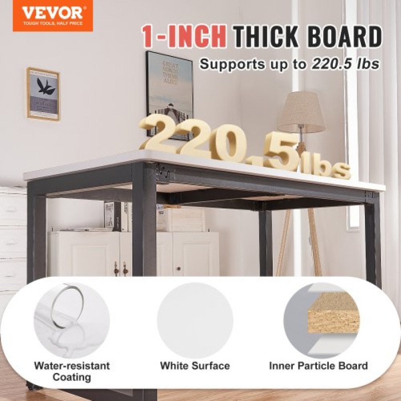 Επιτραπέζιο επιτραπέζιο VEVOR, 55" x 28" x 1", χωρητικότητα φόρτωσης 220,5 lbs, Universal One Piece Particle Board Desktop για ρυθμιζόμενο ύψος ηλεκτρικό πλαίσιο γραφείου, ορθογώνιος πάγκος για γραφείο σπιτιού και γραφείου