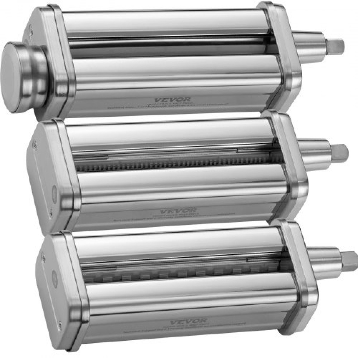 Εξάρτημα ζυμαρικών VEVOR για μίξερ με βάση KitchenAid, σετ ρολού κοπής ζυμαρικών από ανοξείδωτο χάλυβα που περιλαμβάνει ρολό φύλλου ζυμαρικών, κόφτη σπαγγέτι και φετουτσίνι, 8 ρυθμιζόμενο πάχος πόμολο ζυμαρικών, 3 τεμ.