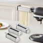 Εξάρτημα ζυμαρικών VEVOR για μίξερ με βάση KitchenAid, σετ ρολού κοπής ζυμαρικών από ανοξείδωτο χάλυβα που περιλαμβάνει ρολό φύλλου ζυμαρικών, κόφτη σπαγγέτι και φετουτσίνι, 8 ρυθμιζόμενο πάχος πόμολο ζυμαρικών, 3 τεμ.