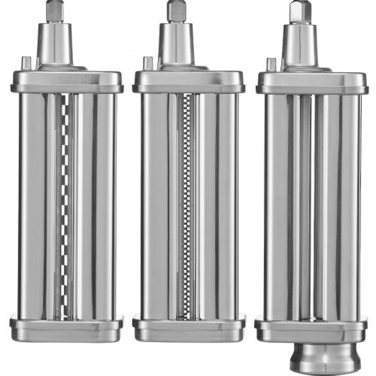Εξάρτημα ζυμαρικών VEVOR για μίξερ με βάση KitchenAid, σετ ρολού κοπής ζυμαρικών από ανοξείδωτο χάλυβα που περιλαμβάνει ρολό φύλλου ζυμαρικών, κόφτη σπαγγέτι και φετουτσίνι, 8 ρυθμιζόμενο πάχος πόμολο ζυμαρικών, 3 τεμ.