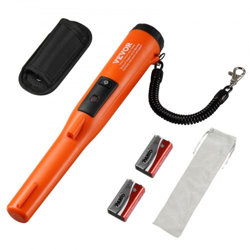 VEVOR Metal Detector Pinpointer, IP68 Πλήρως αδιάβροχο Handheld Pinter Pointer Wand, 114mm/4,5" Βάθος ανίχνευσης, 3 λειτουργίες, Επαγγελματικός αισθητήρας κυνηγιού θησαυρού με θήκη και μπαταρία 9V, για ενήλικες και παιδιά